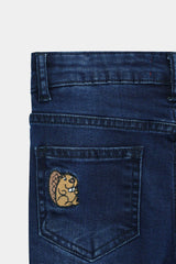 Boys Mid Blue Slim Fit Pant