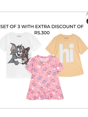 Girls Set Of Three Tees
