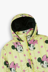 Minnie Mouse Kids Puffer Jacket | Girls Hooded Winter Coat | Warm & Lightweight Outerwear