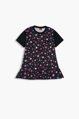Girls Black Small Flower Top