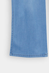 Women Light Blue Wide Leg Pant