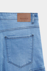 Women Light Blue Wide Leg Pant