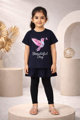 Girls Black Humming Bird Top