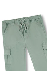 Boys Jogger Cotton 6 Pocket  Cargo Trouser  Olive Color