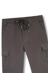 Boys Jogger Cotton 6 Pocket  Cargo Trouser  Dark Brown Color