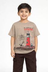 Boys Brown Light House Tee