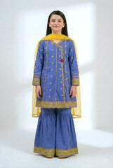 Premium Embroidered Kids Angrakha Frock Suit – Festive Wear