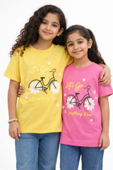 Girls 11-14 Years Yellow Flower Tee