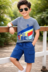 Boys 11-14 Years Chill Vibes  Dark Grey Tee