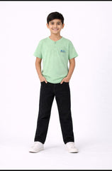Boys Green Button Down Tee