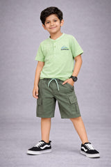 Boys Green Button Down Tee