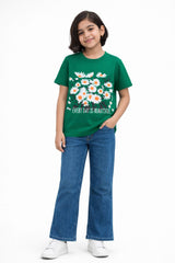 Girls Green Flower Tee