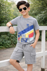 Boys 11-14 Years Chill Vibes  Light Grey Tee