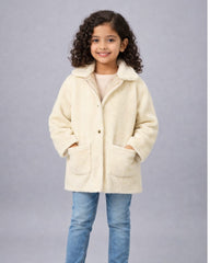 Cream Long Fur Coat | Winter Warmth