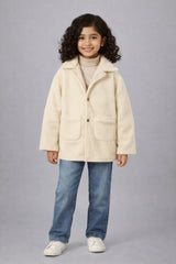 Cream Long Fur Coat | Winter Warmth