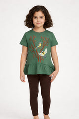 Girls Green Sparrow Top