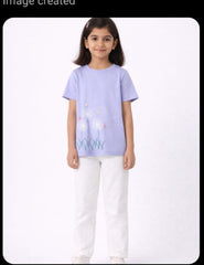 Girls Voilet Flower Tee