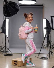 Butterfly Love Girls Winter Tracksuit | 100% Cotton Fleece | Pink Quilted Panels