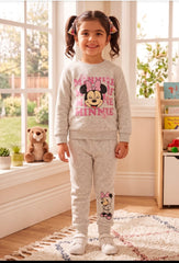 Minnie Mouse Kids Tracksuit | 2-Piece Cotton Fleece Sweatshirt & Joggers Set | Winter Wear