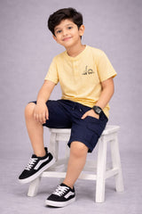Boys Yellow Dino Button Down Tee