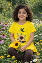 Girls Yellow Humming Bird Top