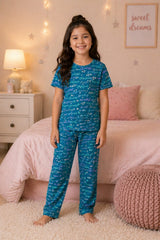 Girls Ferozi Night Suit