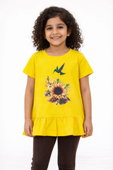 Girls Yellow Humming Bird Top