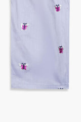 Girls Cotton Butterfly Embroidered Suit – 2 Piece Kurti & Trouser Set