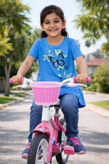 Girls Light Blue Butterfly Top