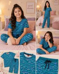 Girls Ferozi Night Suit