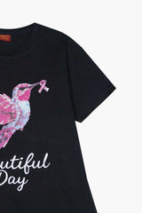 Girls Black Humming Bird Top