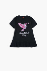 Girls Black Humming Bird Top